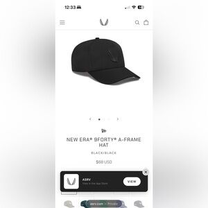 NEW ERA® 59FIFTY® LOW PROFILE HAT - BLACK/BLACK "WINGS" ×. ASRV. Brand new.